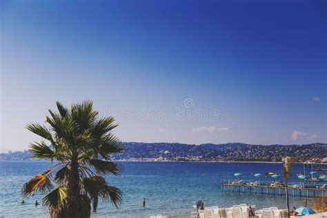 Juan Les Pins Beach Mediterranean Tourist Destination On The Fr