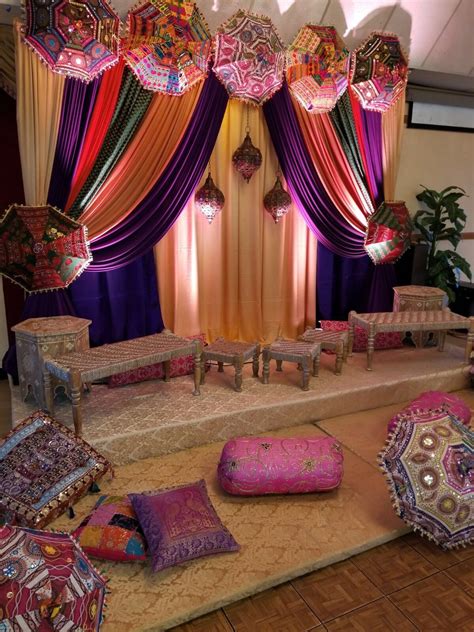 Mehndi And Sangeet Event Decorations Indian Inspired Decorations In