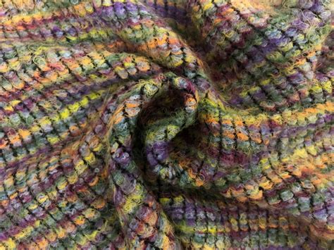 Wool And Acrylic Multicolored Novelty Knit Bandj Fabrics