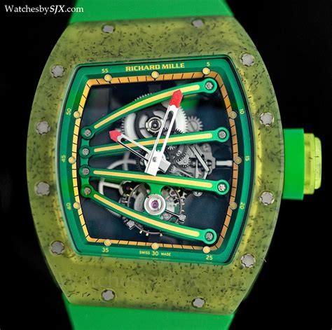 The sprints star competes in 60m, 100m, and 200m. Hands-on with the $600,000, green and yellow Richard Mille ...