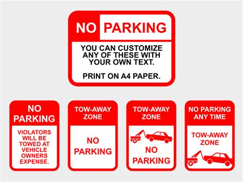 Printable Free Printable No Parking Signs