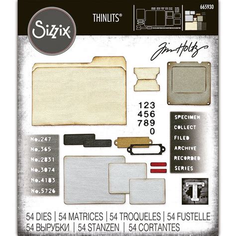 Tim Holtz Thinlits Die Cutting Set By Sizzix Specimen New Art By