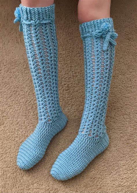Easy Knee High Socks Crochet Pattern Fosbas Designs
