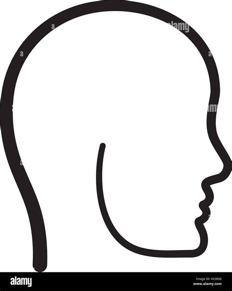Human Head Silhouette Icon Vector Illustration Graphic Design Stock