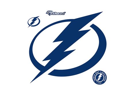 Single lined wordmark tampa bay in blue with black outline around the wordmark. Tampa Bay Lightning Logo Wall Decal | Shop Fathead® for ...