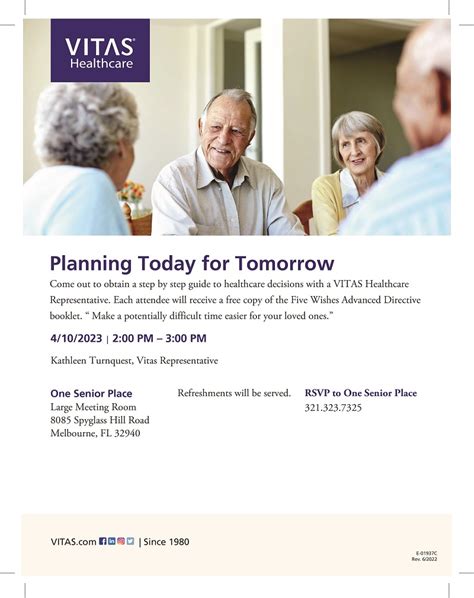 Planning Today For Tomorrow Presented By Vitas Healthcare One Senior