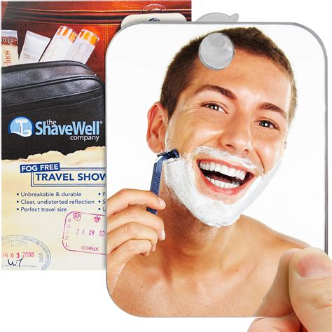 The Shave Well Company Anti Fog Shaving Mirror For Travel Fogless Bathroom Shower Mirror With