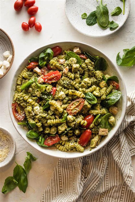 Chicken Pesto Pasta Salad Nourish And Fete