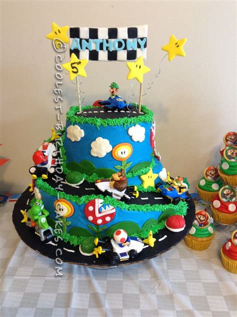 Super mario party planning ideas cake idea supplies decorations luigi. Coolest Mario Kart Wii Birthday Cake | Mario kart cake ...