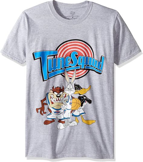 looney tunes men s tune squad t shirt heather grey large amazon ca clothing shoes