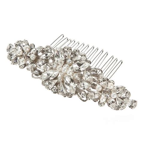 Victoria Pearl And Crystal Silver Wedding Hair Comb