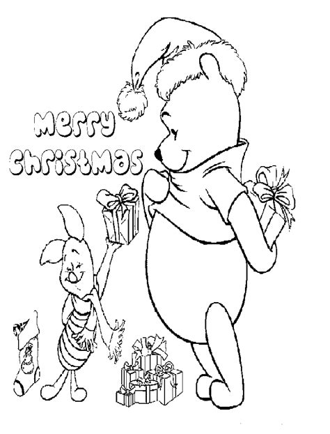 Winnie The Pooh Christmas Coloring Pages Kids Coloring Pages