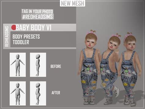 Redheadsims Cc Baby Body Presets The Sims 4 Pc Mods Sims Sims 4 Mods