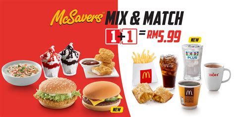 Mcdonalds Mcsavers Mix And Match Rm599 All Day Except 4am 11am