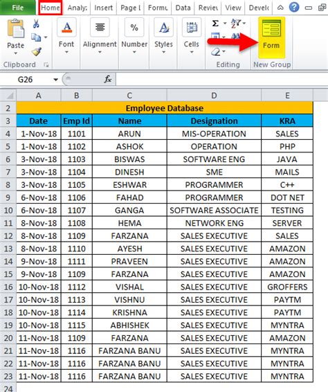 Excel Forms Examples How To Create Data Entry Form In Excel