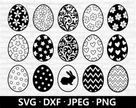 Easter Egg Bundle Svg Files Easter Egg Silhouette Vector Etsy
