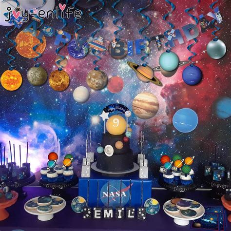 Throw the ultimate space party with tableware, decorations, accessories and more. Solar System Star Party Decoration Universe Galaxy Outer ...