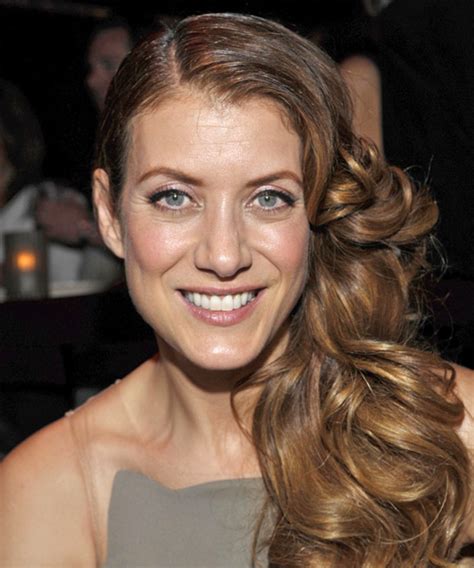 Kate Walsh Long Curly Formal Half Up Hairstyle Medium Brunette Hair Color