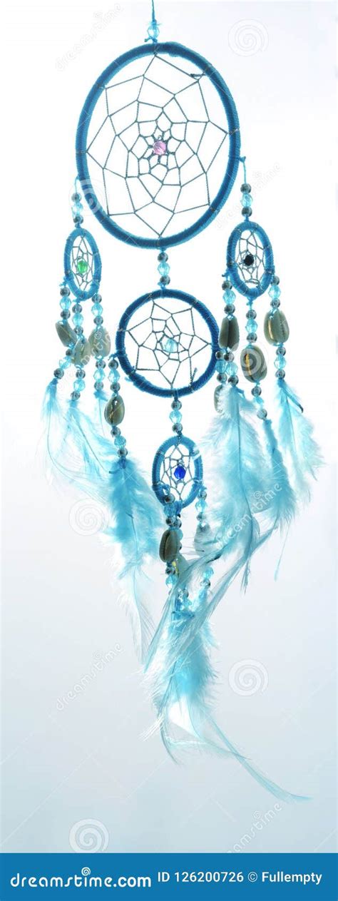 Blue Dream Catcher And Feathers Stock Photo Image Of Shell Stone