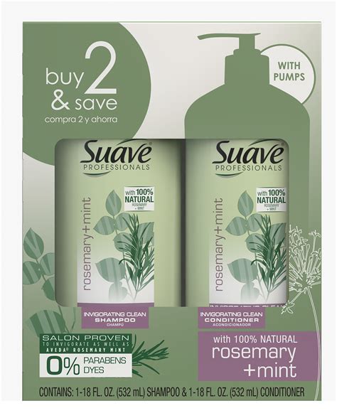 Suave Professionals Shampoo And Conditioner Rosemary Mint 18 Oz 2 Ct