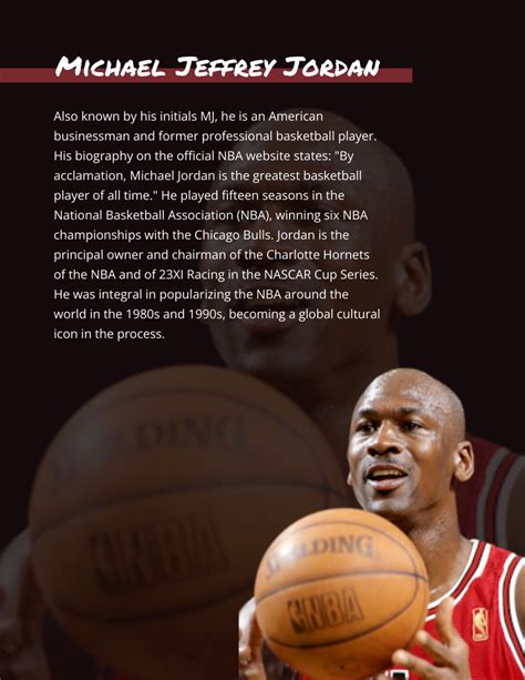 Michael Jordan Biography Biography Template