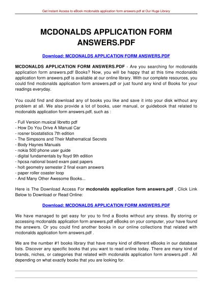 21 Fill Out Mcdonalds Job Application Online Free To Edit Download