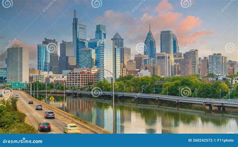 Philadelphia Downtown City Skyline Cityscape Of Pennsylvania Editorial