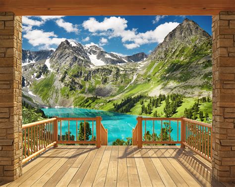 Alpine Mountain Landscape Wall Mural 10ft X 8ft Walltastic