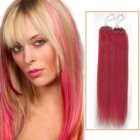 18 Inch Pink Micro Loop Human Hair Extensions 100s 100g