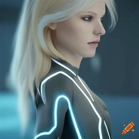 Mara From Tron Uprising With Long Blonde Hair And Grey Eyes On Craiyon