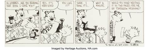 bill watterson calvin and hobbes daily comic strip original art lot 92205 heritage auctions
