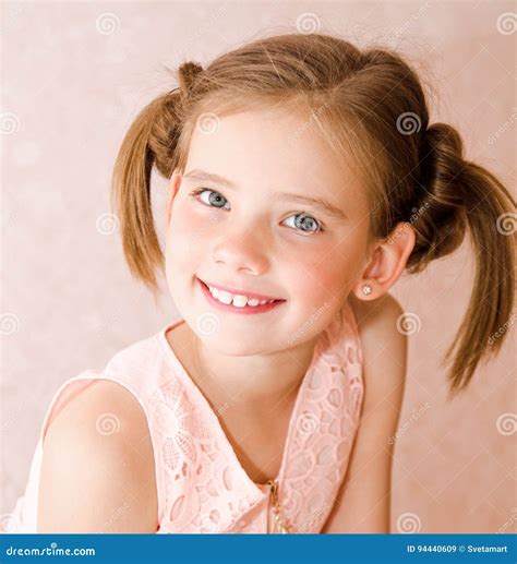 Portrait Of Adorable Smiling Little Girl Child Stock Image Image Of