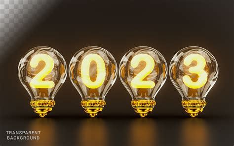 Happy New Year 2023 Glowing Light Bulb Graphic By Ahmedsakib372