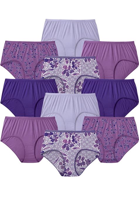 Comfort Choice Women S Plus Size Cotton Brief Pack Underwear Walmart Com