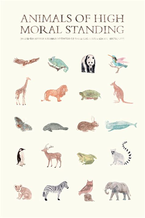 Animals Of High Moral Standing Print By Animaliashop On Etsy 2900