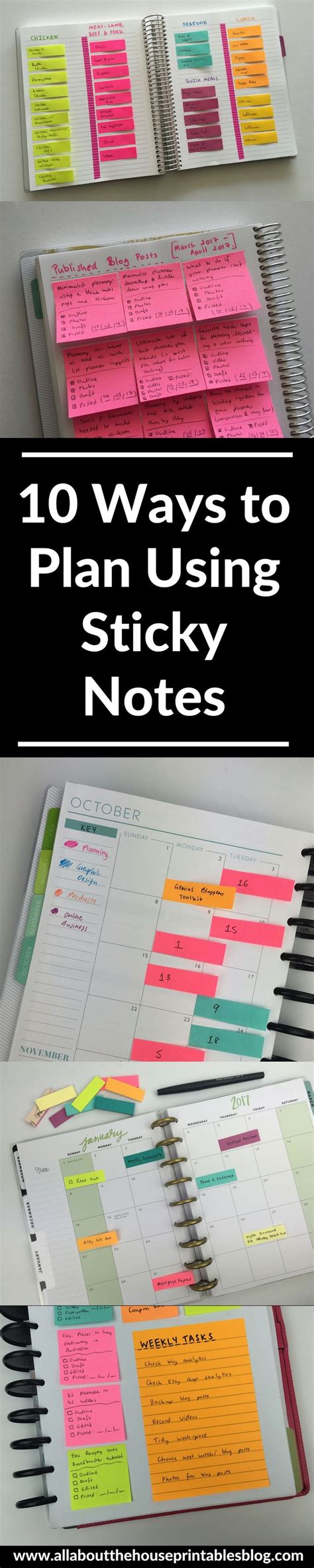 10 Ways To Plan Using Sticky Notes All About Planners Sticky Note