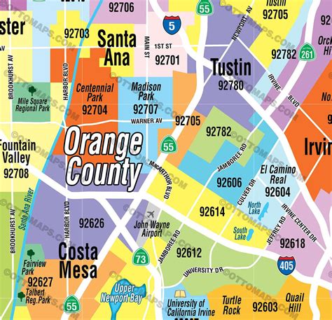 Orange County Map With Zip Codes Otto Maps All In One Photos
