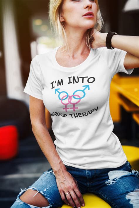 Im In To Group Therapy Mfmf Group Sex Swinger Lifestyle Fitted Scoop T Shirt Swingers