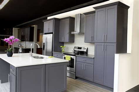 Kitchen kompact cabinets with ge quick kitchen appliance package. Deluxe Gray Shaker Kitchen Cabinets P42 | DKBC-Discount ...