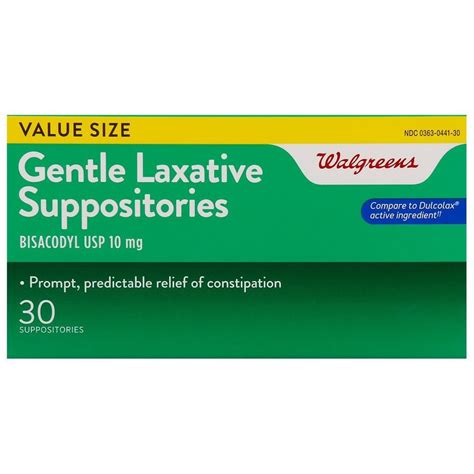 Walgreens Gentle Laxative Suppositories Walgreens