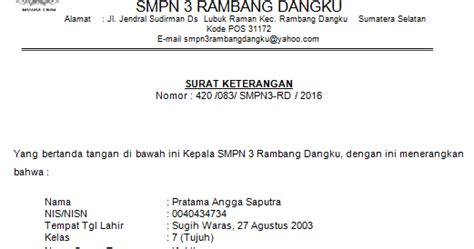 Surat ini juga memainkan peranan penting dalam sirkulasi pegawaian di tingkat dengan ini menyatakan bahwa kami sebagai orang tua dari siswa tersebut di atas bersedia memberikan sumbangan kepada pihak sekolah. Contoh Surat Keterangan Siswa Aktif Terbaru 2016/2017 ...