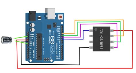 ATtiny85 Arduino Board How To Flash The Arduino Bootloader And Run A