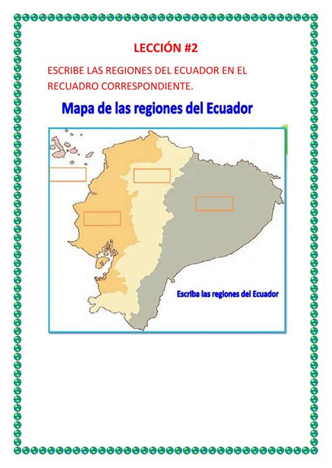 Actividad Online De Regiones Del Ecuador