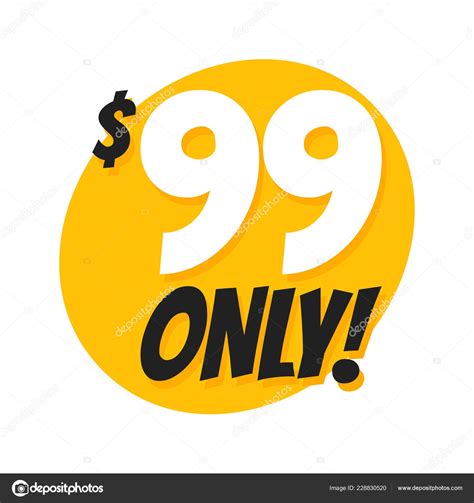 Sale 99 Dollars Only Offer Badge Sticker Design In Flat Style Stock