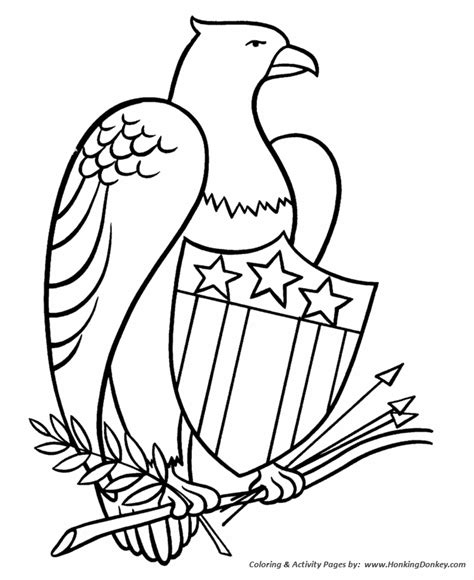 View and print full size. July 4th Coloring Pages - The American Eagle Coloring Page ...
