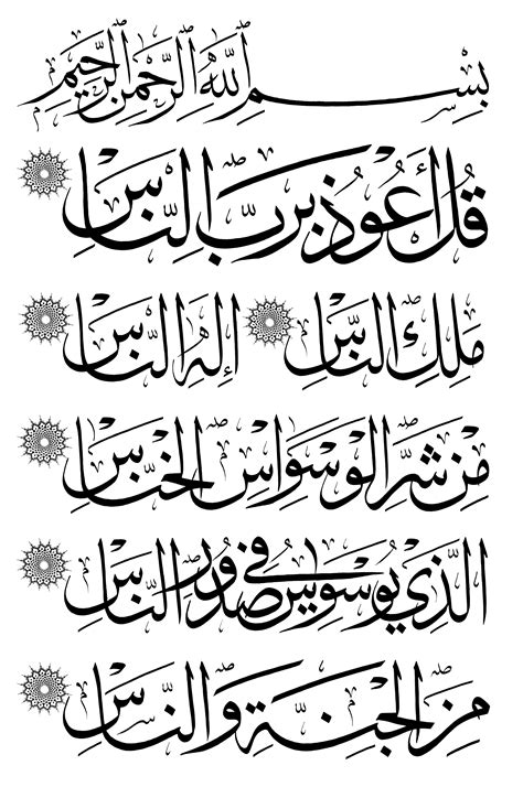 Free Islamic Calligraphy An Nas 114 1 6