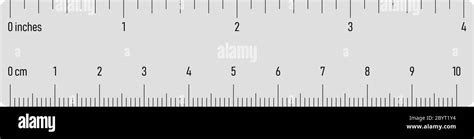 Both Side Ruler With Scales In Centimeters And Inches Grey Vector