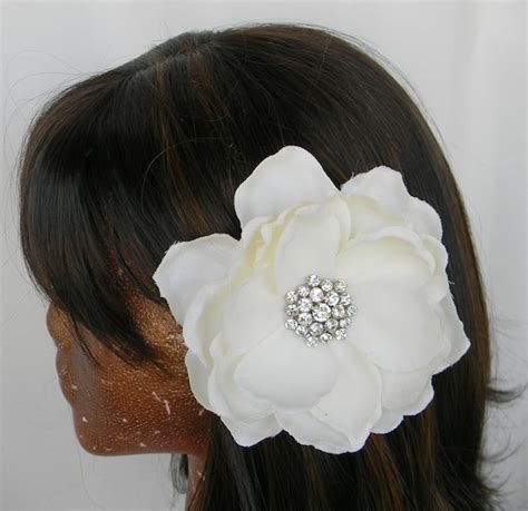 Bridal Magnolia Hair Clip Ivory Magnolia Flower With Galaxy