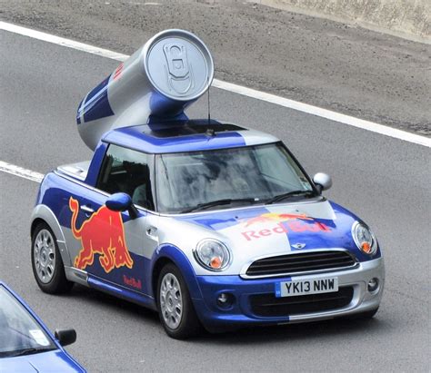 Red Bull Mini Seen On The M4 In Newport South Wales Charles