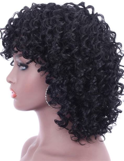 Beauart 12 Short Jet Black Curly Brazilian Remy 100 Human Hair Wigs